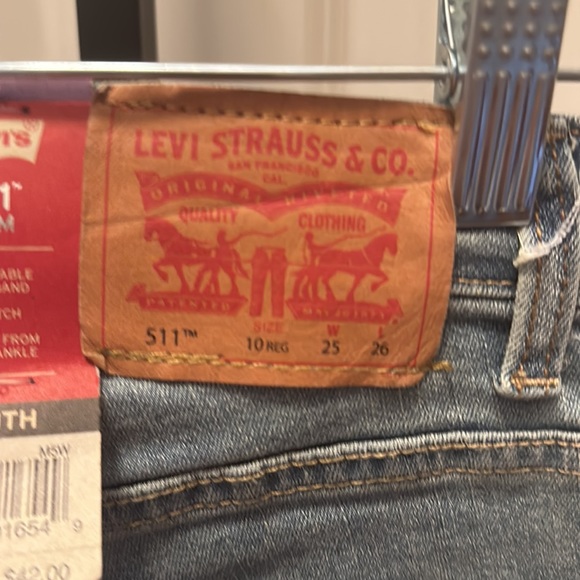 Levi’s 511 Jeans Boys 10 Reg 25x26 Light Wash Adjustable Waist Denim Pants - Picture 6 of 13